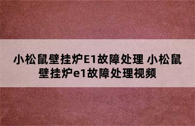 小松鼠壁挂炉E1故障处理 小松鼠壁挂炉e1故障处理视频